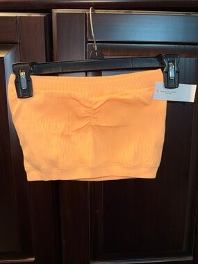 American Eagle Ribbed Orange Bandeau Top
